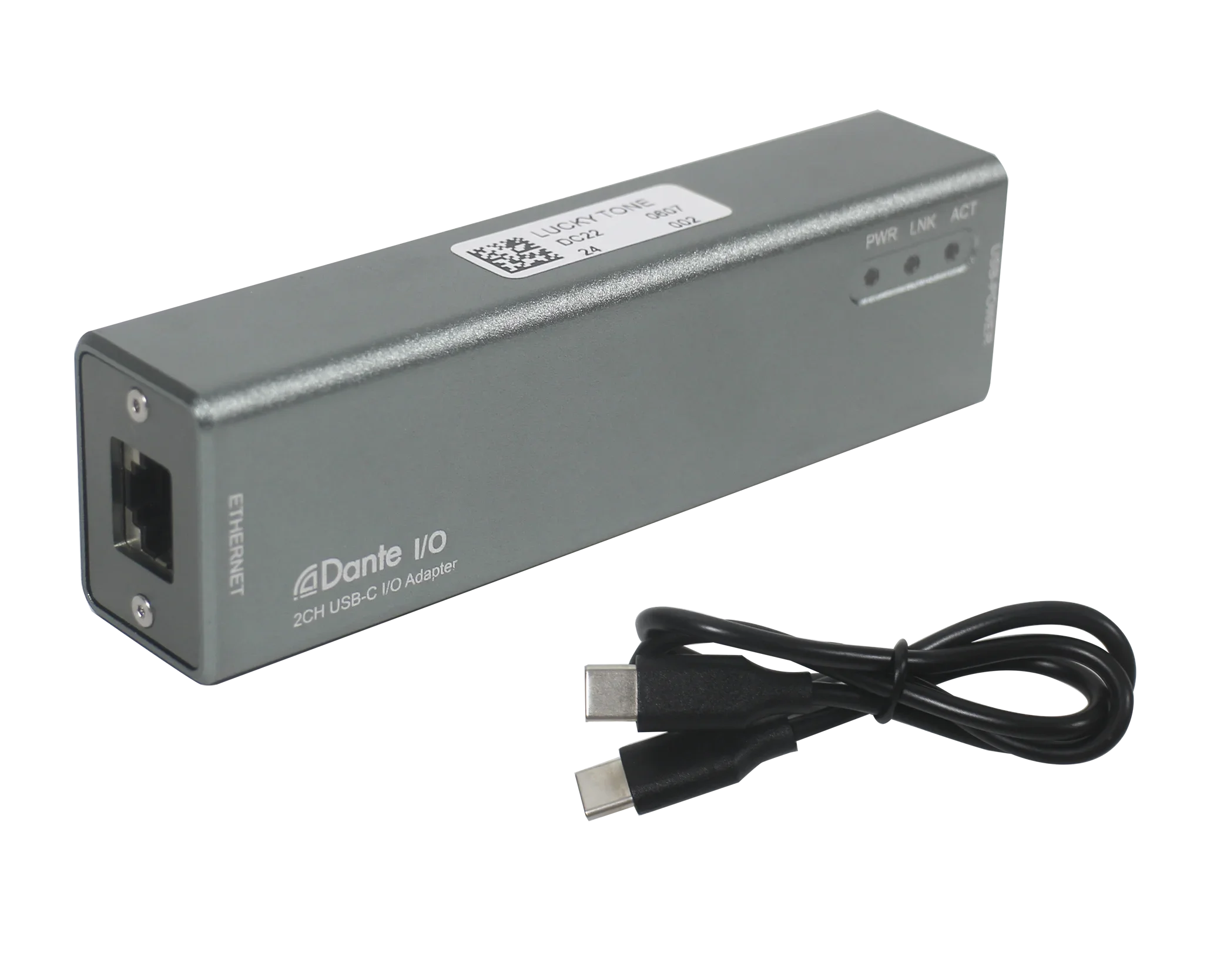 2026 2-Channel Dante to USB-C Audio Converter with 24-Bit A/D, PoE or DC Power, for Studio & Streaming Applications
