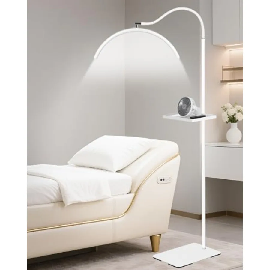 

Half Moon Lash Light with Tool Tray for Eyelash Extensions and Estheticians, Dimmable LED Lash Lamp with Flexible Gooseneck, Sh