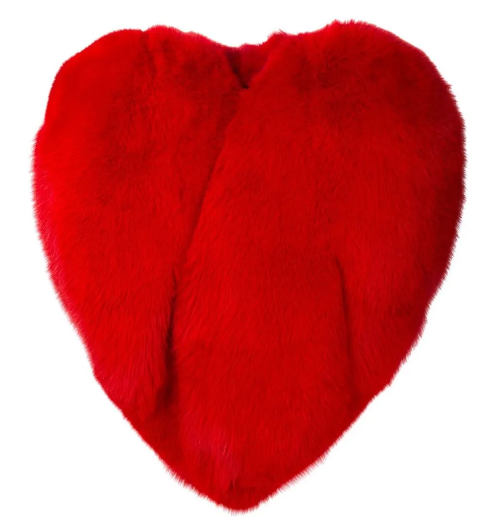 2025 Cappotto invernale da donna in pelliccia sintetica con cuore rosso peloso Giacca da donna in peluche senza maniche taglie forti Cardigan soffice caldo allentato grande da donna