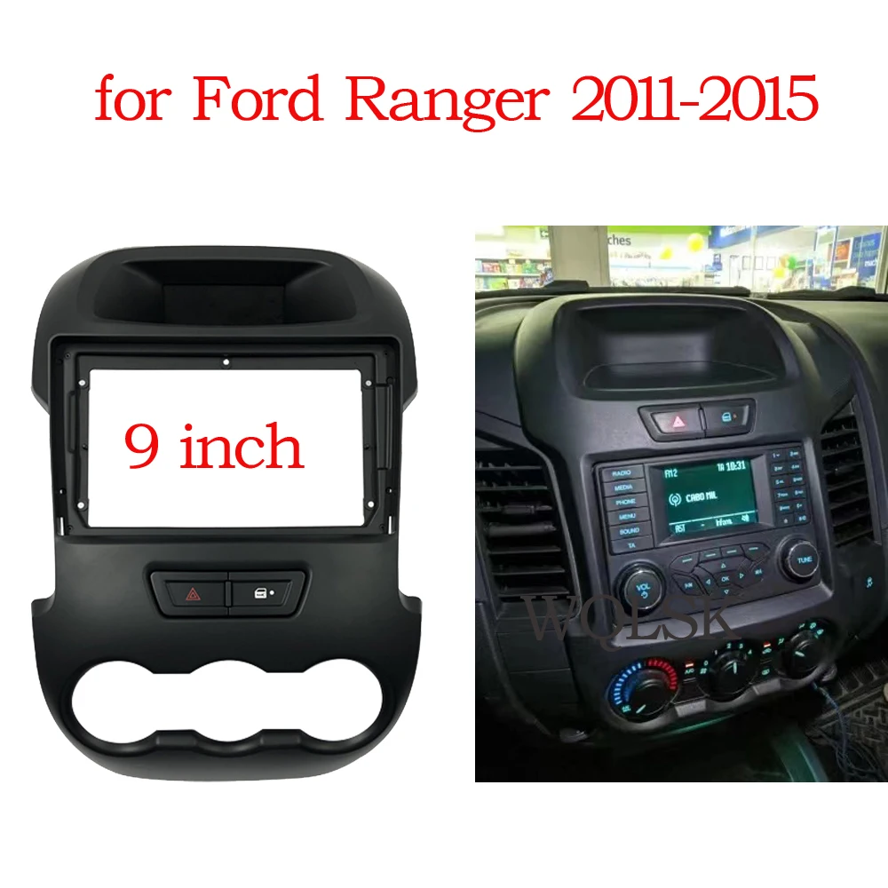 Car Radio Auido 2Din Fascia Frame Adapter For Ford Ranger F250 2011-2015 9 INCH Big Screen Dashboard Fitting Panel Frame