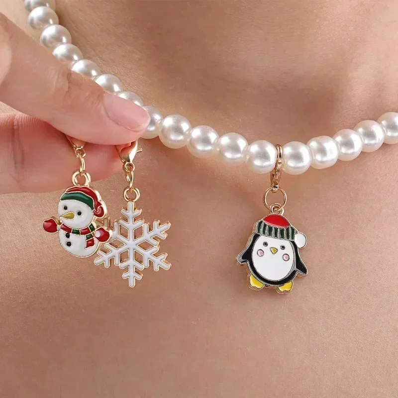 Weihnachts-Schlüsselanhänger Anhänger Clip-On Gemischte Charms Set DIY Schmuckherstellung Handgemachte Ohrringe Halsketten Armbänder Weihnachts-Bastelgeschenk – Detail 6