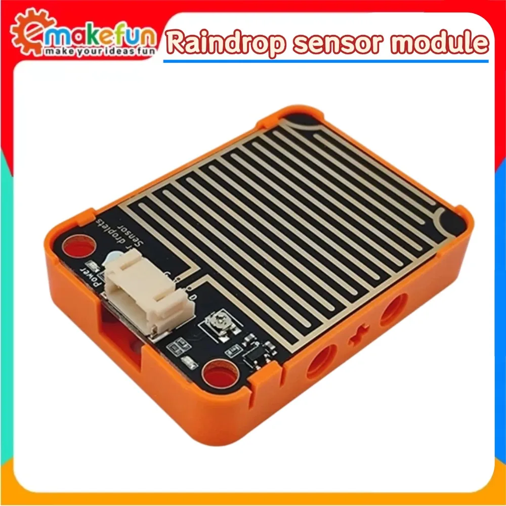 Digital Analog Read Raindrop Intensity Detection Module with Enclosure, PH2.0 Interface for Arduino ESP32 Microbit Raspberry Pi
