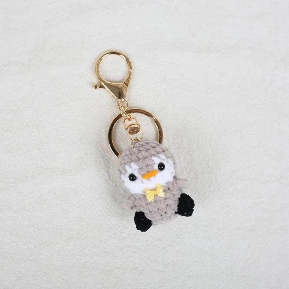 Mini Penguin Series Crochet Keychain Handmade Crochet Cartoon Penguin Doll Keychain Knitted Pendant view 4