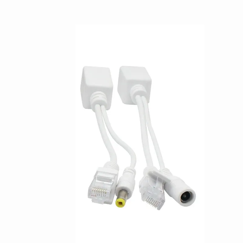 1pair 12V Poe Adapter Cable Rj45 Poe Splitter Injector Kit Power Supply cable Separator Cctv Accessories