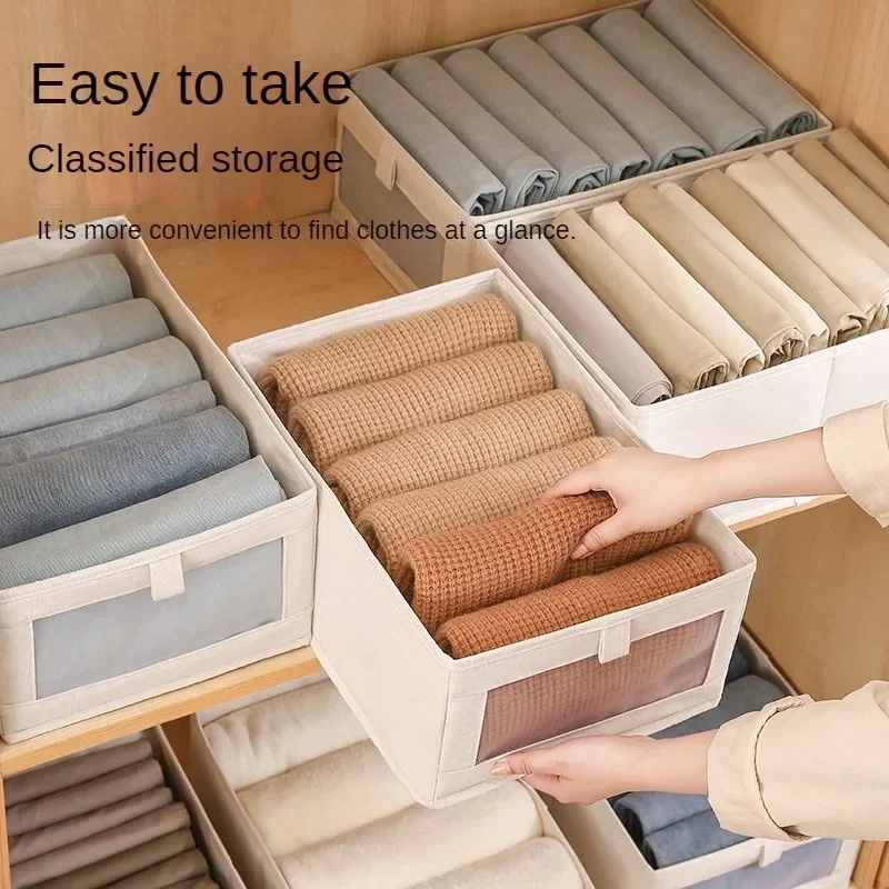 

Visible Wardrobe Storage Organizers Cabinet Drawer Clothes Storage Box for T-Shirts Jeans Underwear Pants Organizer Box