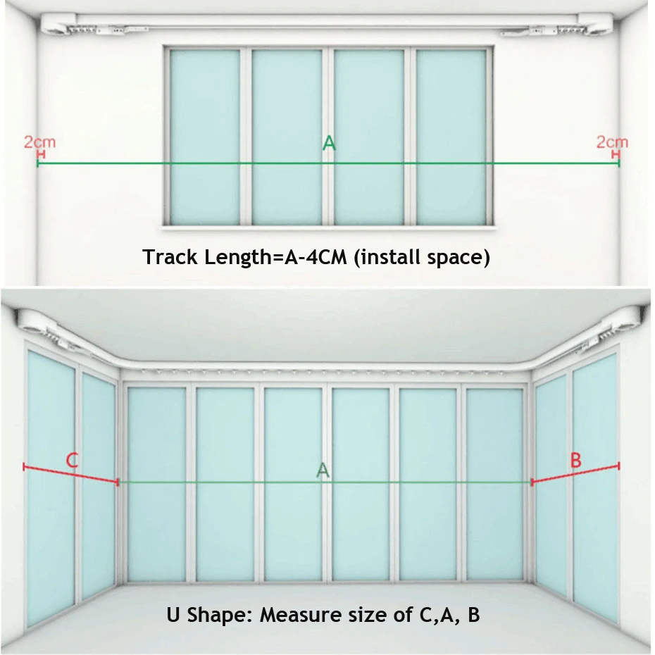 4.9M White or Black Smart Curtain Track Customized Electric Rail w The Latest Mini Tuya Shorter Curtain Motor Intelligent Set