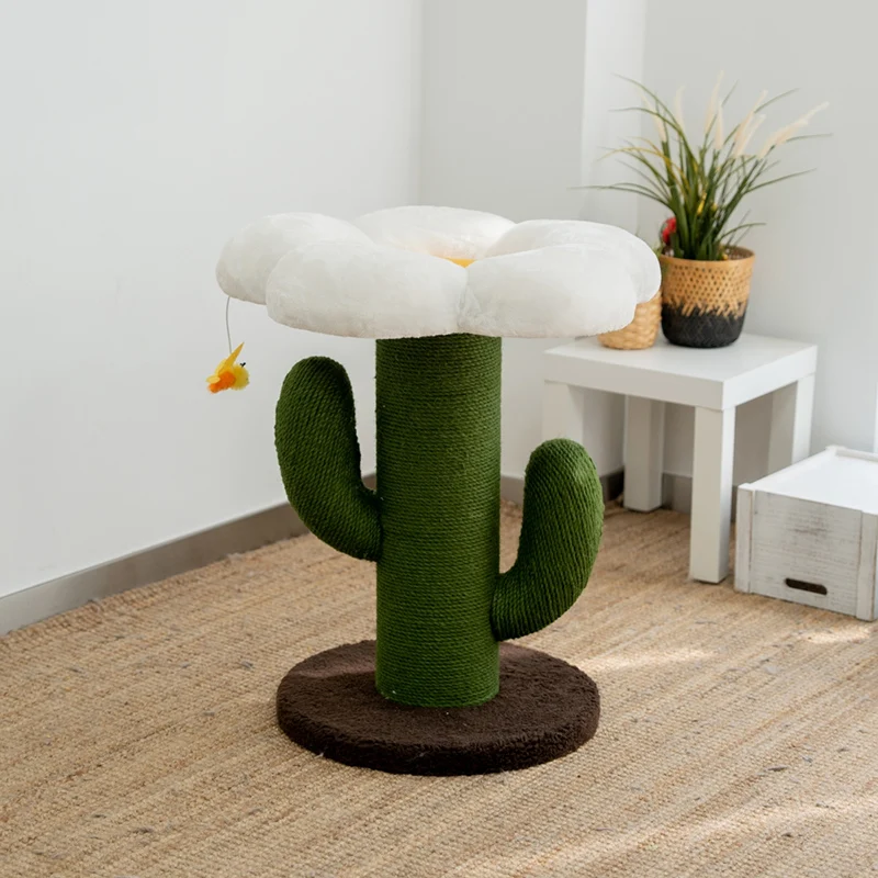 Flower Cactus Cat Climbing Frame Originality Modern Simple Toys for Cats Scratching Post Pet Products Tapis Griffoir Chat FYCT