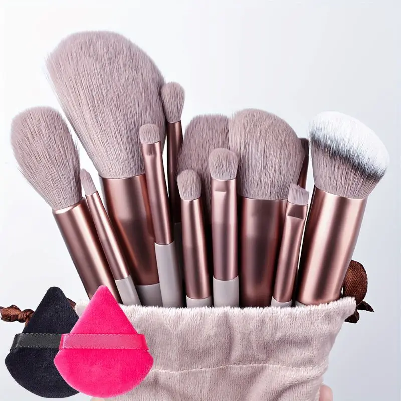 13/15Pcs Makeup Brushes Set with Puff Soft Fluffy Foundation Brush Eyeshadow Blush Powder Blending Make Up Beauty Tool for Begin