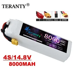 TERANTY 14.8V 4S 8000mAh Lipo Battery 60C with DEANS T XT60 XT90 Plug for RC Car Boat RC Drone Helicopter Airplane Truck Truggy