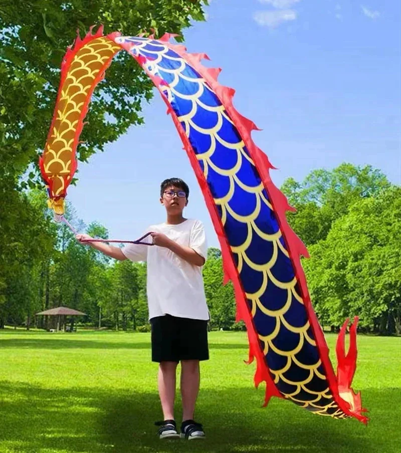 Gratis Verzending 3M/5M Fitness Kleurrijke Streamer Dragon Kinderen Volwassen Dragon Dance Performance Lint Outdoor Sport Leuk Speelgoed