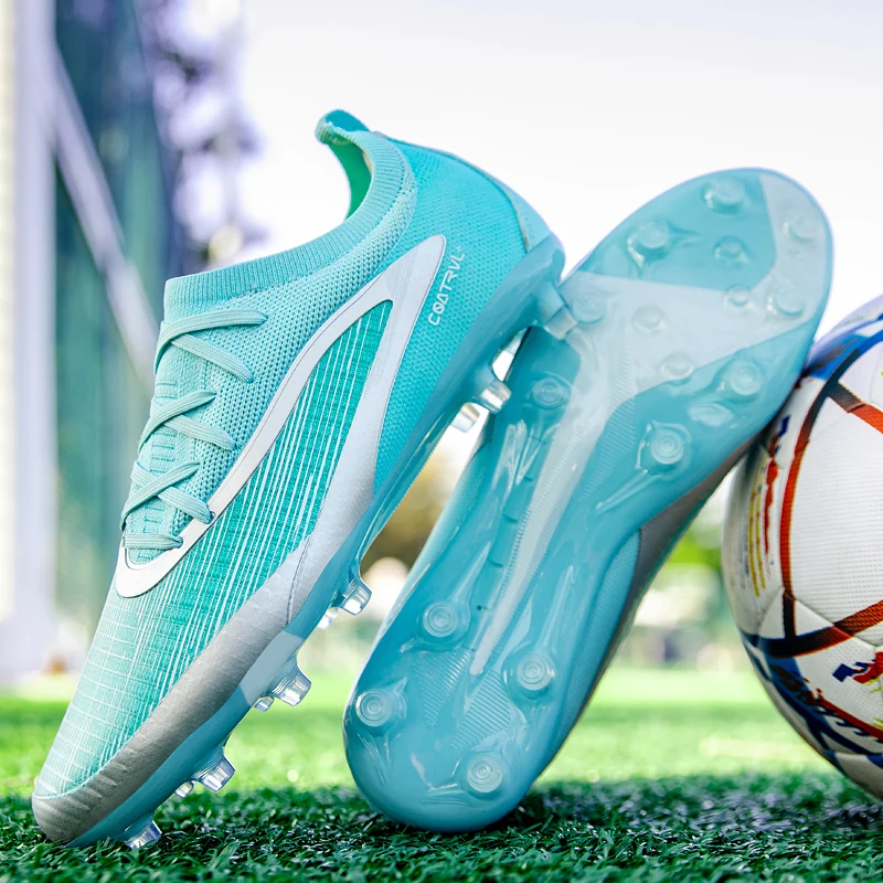 

Pro Mens Soccer Shoes Training TF/FG Outdoor Sports Football Boots Adult Long Spikes Non Slip Match Soccer Cleats for Boys 35-45
