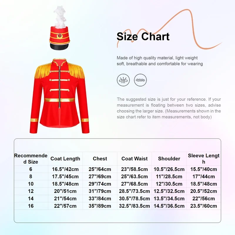 Anak-anak gadis Halloween Drum kostum utama Marching Band seragam Royal penjaga Parade jaket dengan topi pesta karnaval gaun mewah