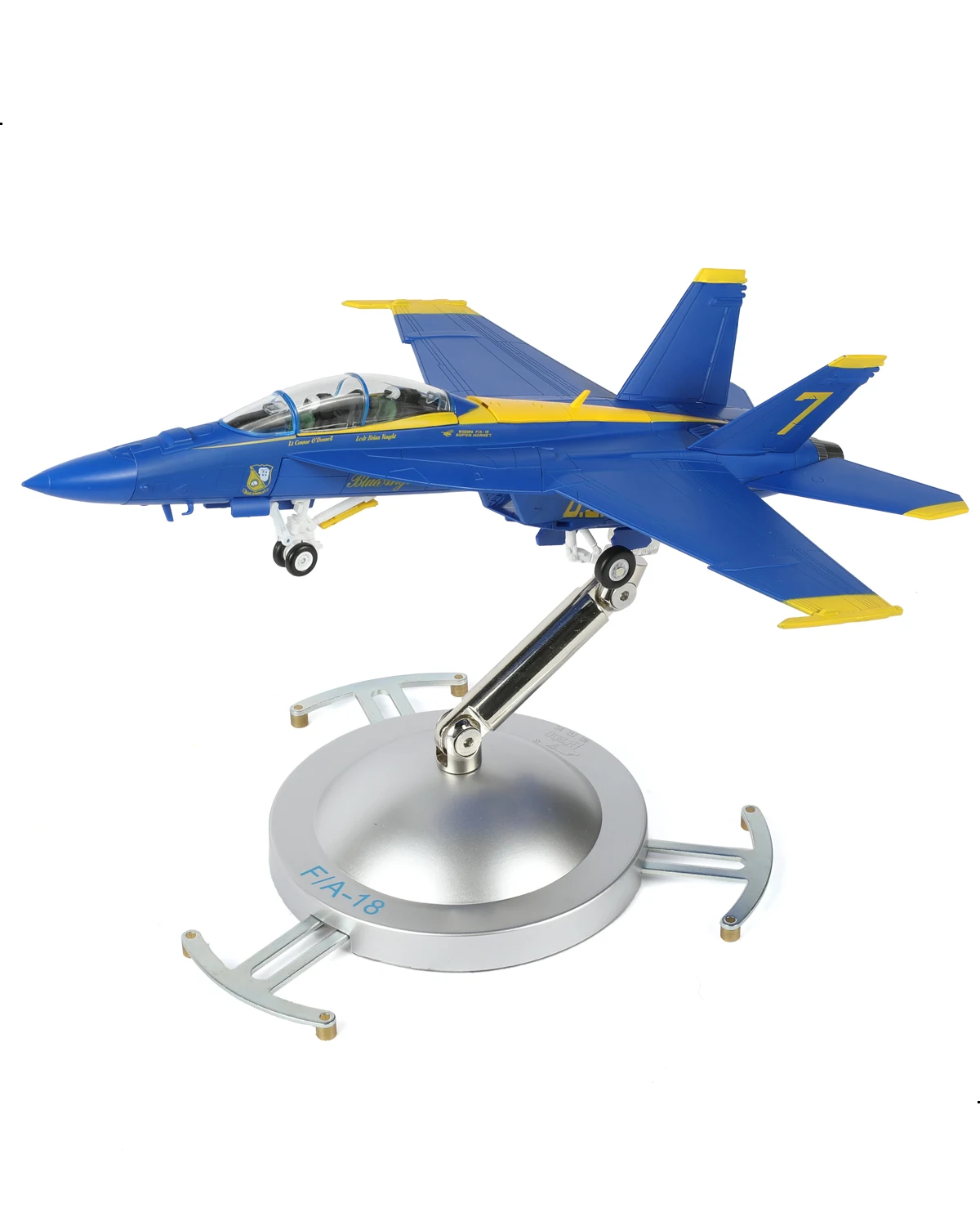 

Модель самолета F/A-18F Blue Angels Unit 7 Narrator в масштабе 1/72 от NUOTIE, предварительно собранная, из литого металла, с подставкой, для военной коллекции и в качестве подарка.