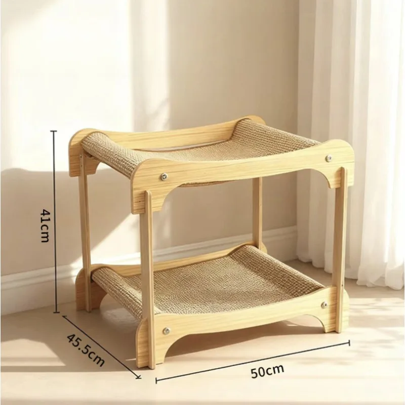 2-Tier All-Season Holds 20 Lbs Cat Scratcher Bed - Sturdy Cat Scratching Post with Scratch Pad & Hammock Bed Protect Furniture - view 6