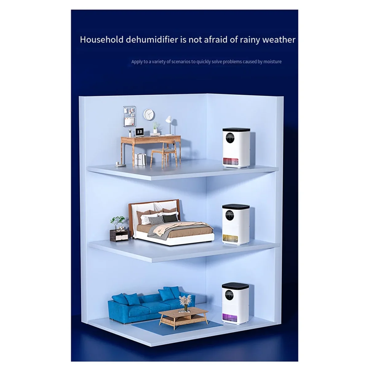 A78E-Dehumidifier for Bedroom,Dehumidifiers for Home with Auto Shut Off, Small Portable Dehumidifier for RV,Closet,EU Plug