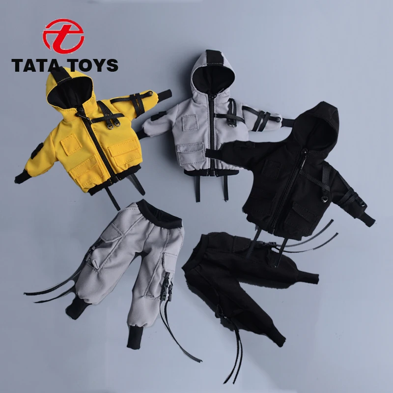 

Мужские рабочие брюки в масштабе 1/12, куртка с капюшоном на молнии, подходит для модели тела 6-дюймовой фигурки.