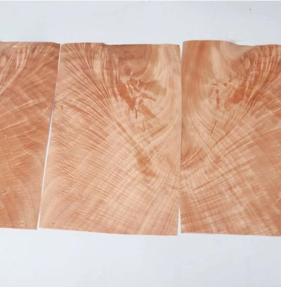 L:480mm lebar: 180mm T:0.5mm Natural Peach Blossom pohon cabang kulit buatan tangan kayu Veneer dengan kain Non-woven