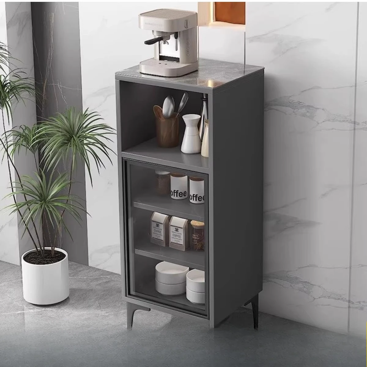 

Slate tea cabinets, living rooms, kitchens, offices, tea bars, coffee machines, and single-door cabinets