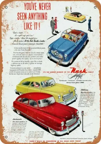 Металлический знак-1950 Nash Airflyte-винтажная репродукция