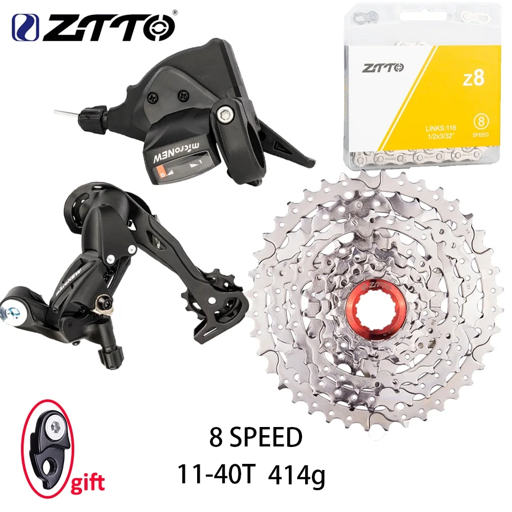 ZTTO MTB 8 Speed Shifter GroupSet 1X8 Shifter Rear Derailleur 8V