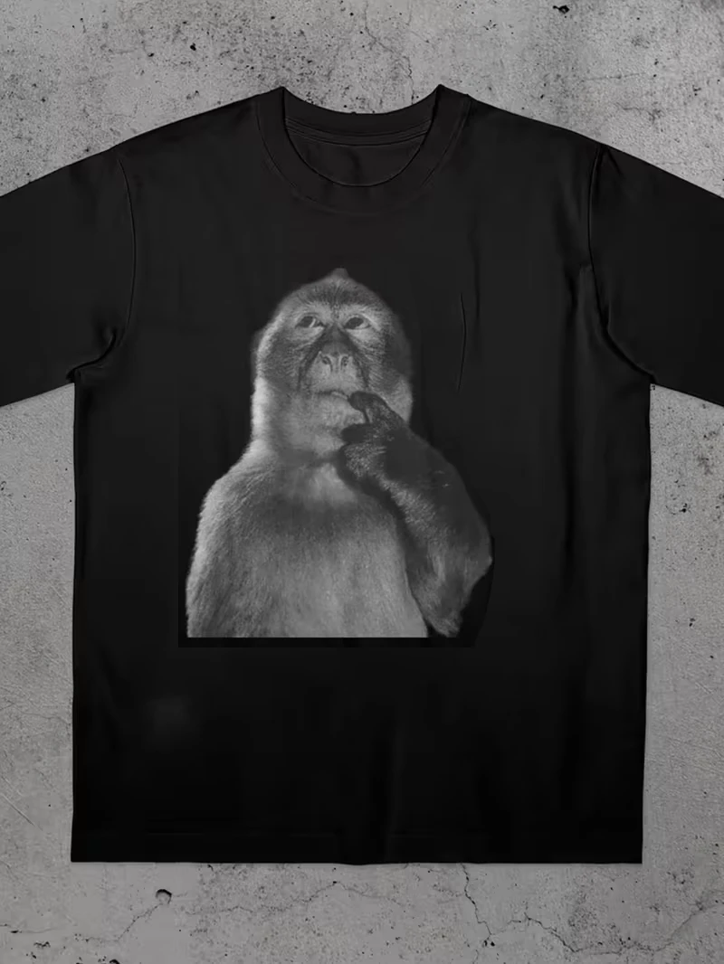 Funny Monkey Shirt Silly Meme T-shirt Memes Tee 90s Vintage Bootleg Odd Core This Soft Tee Touch Character Casual Style
