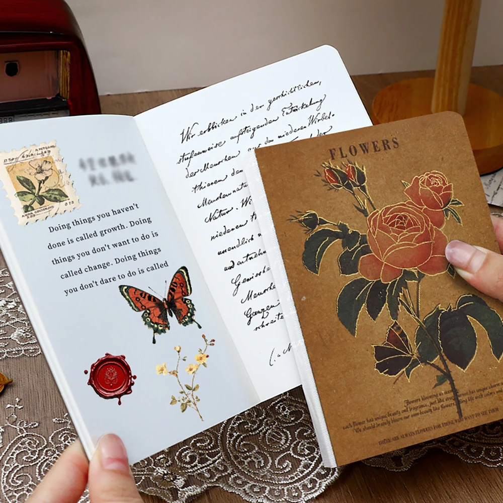 

Vintage A6 Art Handbooks, 104 sheets Thickened high-value notebook with blank inner pages for drawing and note taking