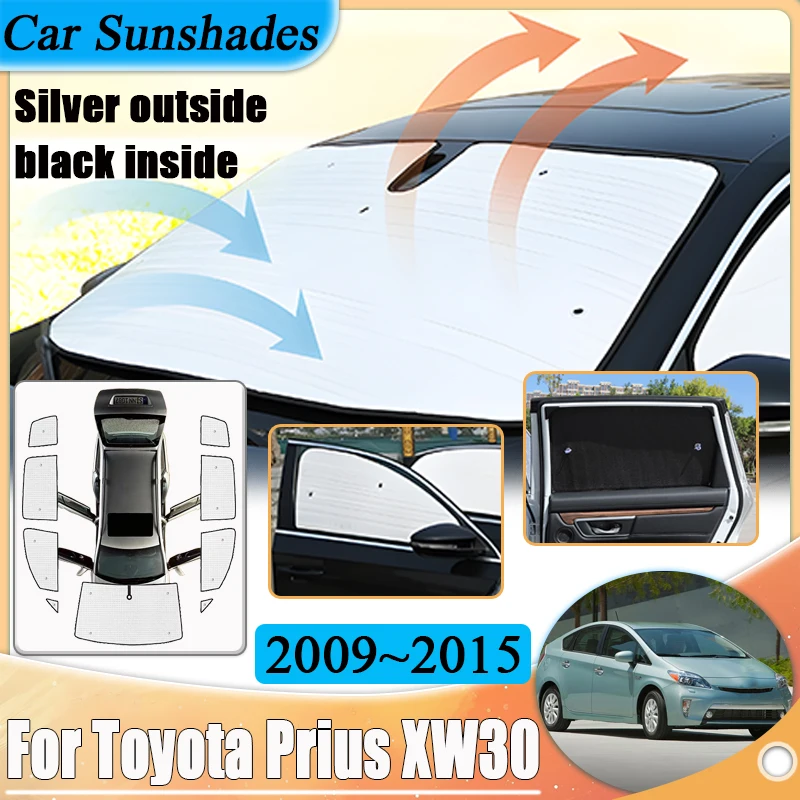 

Автомобильный оконный козырек для Toyota Prius XW30 2009 2010 2011 2012 ~ 2015 черный Slivr солнцезащитный крем анти-УФ солнцезащитные козырьки автоаксессуары