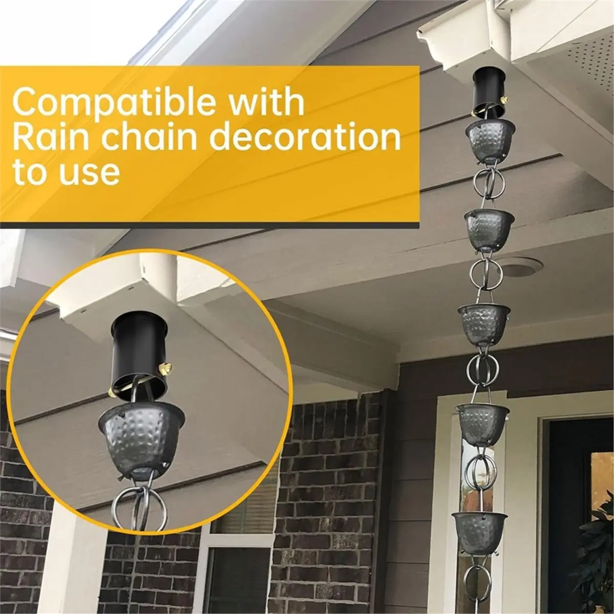 Rain Chain Gutter Adapter Rain Chain Adapter with Bolt Rain Chain Installation for Rain Chain Outside Gutters Downspout