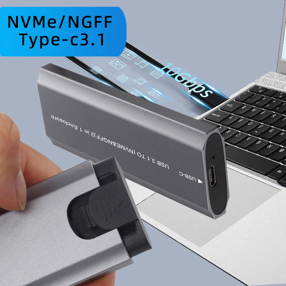 

M.2 To USB Type C 3.1 SSD Adapter M B B+M Key NVME NGFF Dual Protocol 2230 2280 SSD Fast 10Gbps Metal Case External Enclosure