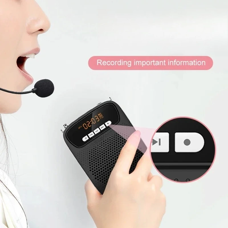 S278 15W Wireless Voice Amplifier: Rechargeable Bluetooth Speaker with Recording Function, FM Radio & Wired Microphone