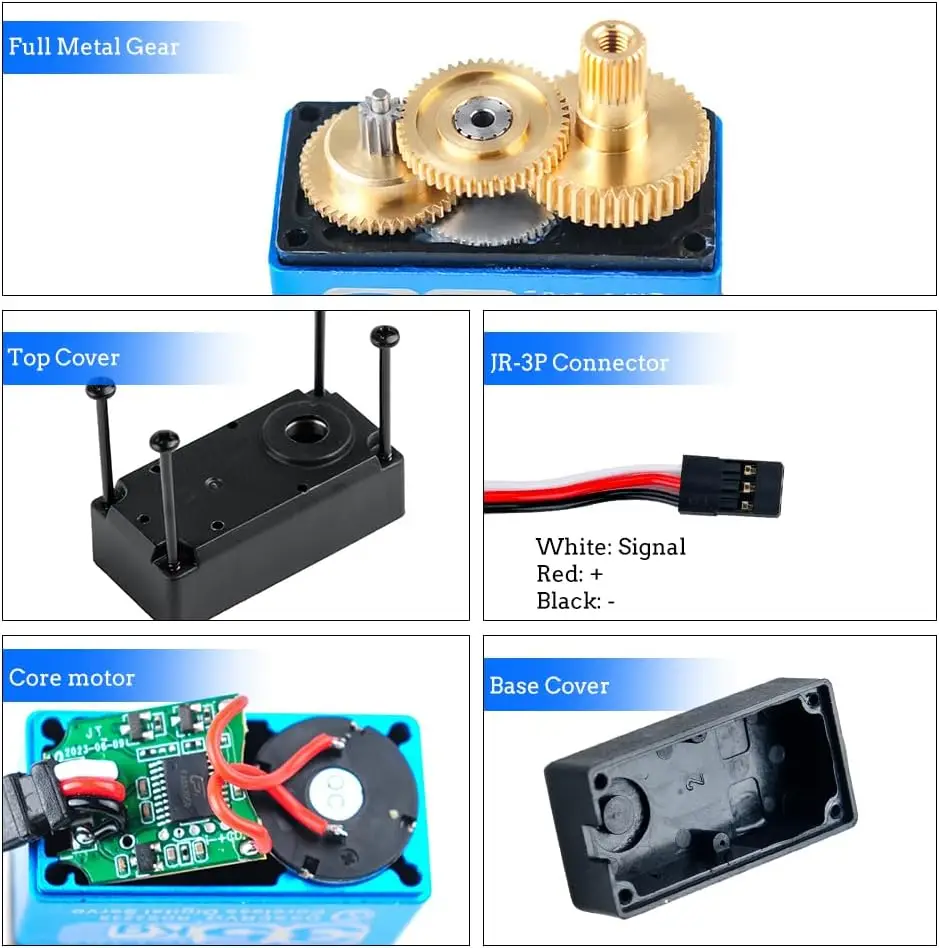 2 Sets 35KG RDS3235 High Torque Digital Servo Metal Gear Coreless Motor Servo 180 270 Degree with Bracket Arm Plate for RC Robot