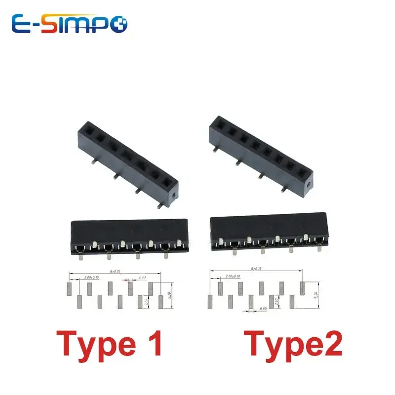 

10pcs 2.0mm SMD 1*3P4P5P6P8P10P12P20P 40Pin PH2 Short Profile Gold Rohs PCB SMT Female Pin Header Strip Socket Connector