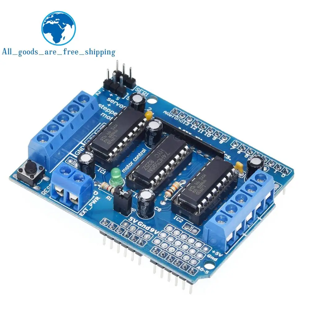 TZT  L293D Motor Drive Shield dual for arduino Duemilanove, Motor drive expansion board motor control shield