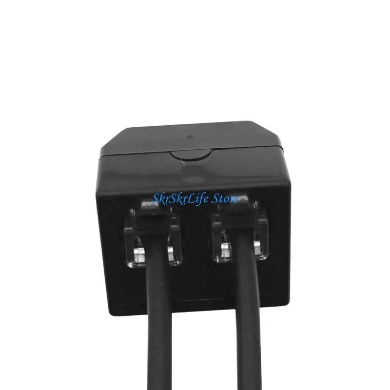

E65E RJ9 4P4C Male to 2xRJ9 Female Adapter Telephone Training Adapter Y Splitter
