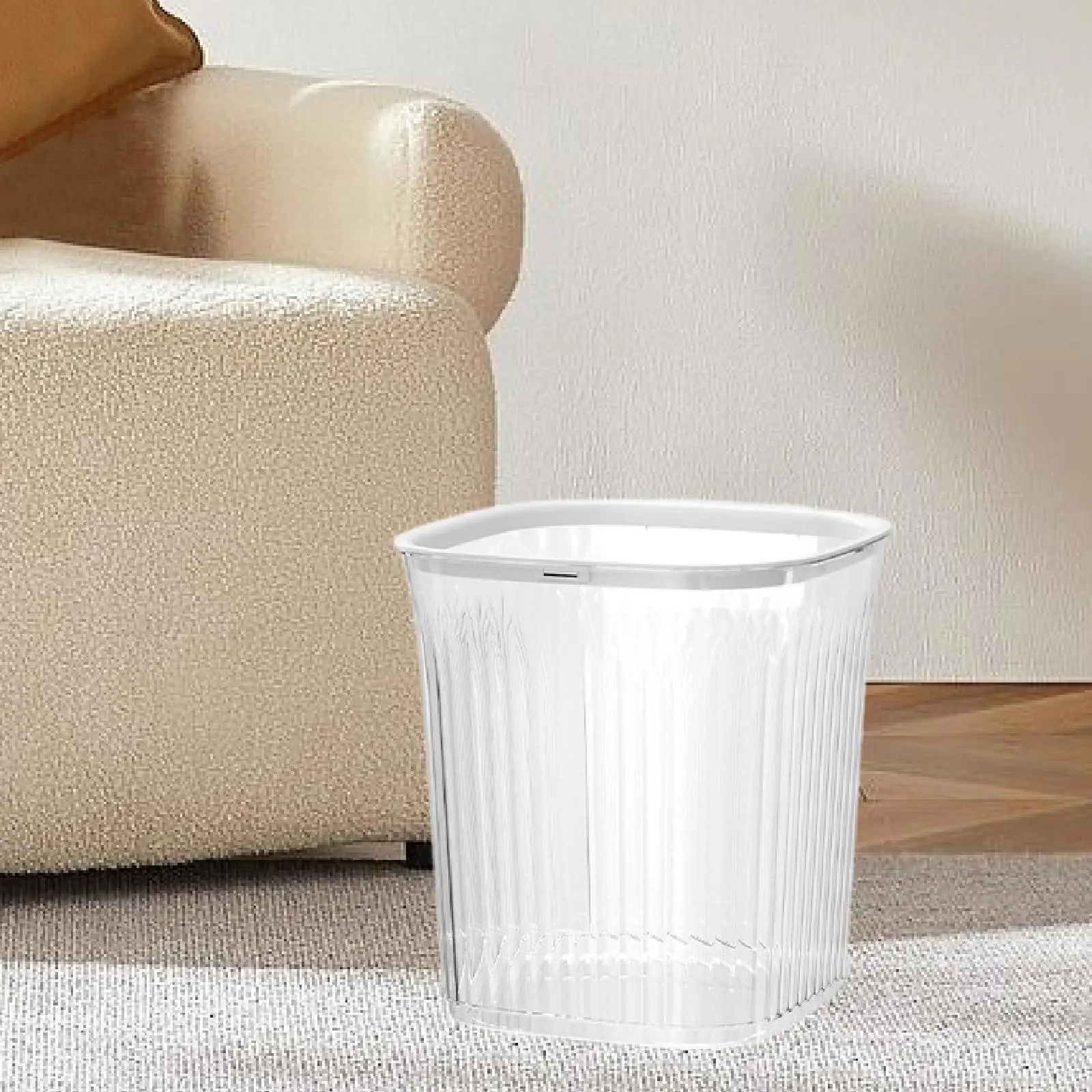 Cesta de basura, cubo de hielo, contenedor de reciclaje, cubo de basura minimalista con tapa abierta para habitación de niños, oficina, cocina, tocador, baño