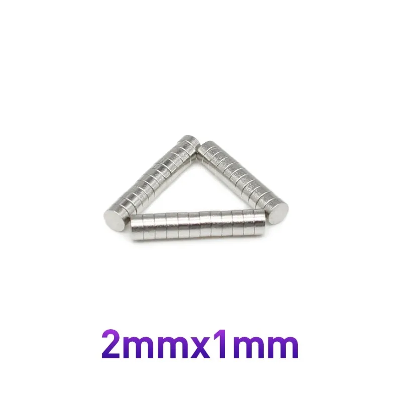 100/200/500/1000/5000PCS 2x1 Small Round Magnet 2*1mm Neodymium Powerful Magnetic 2x1mm Permanent Magnet 2*1 mini Disc magnet