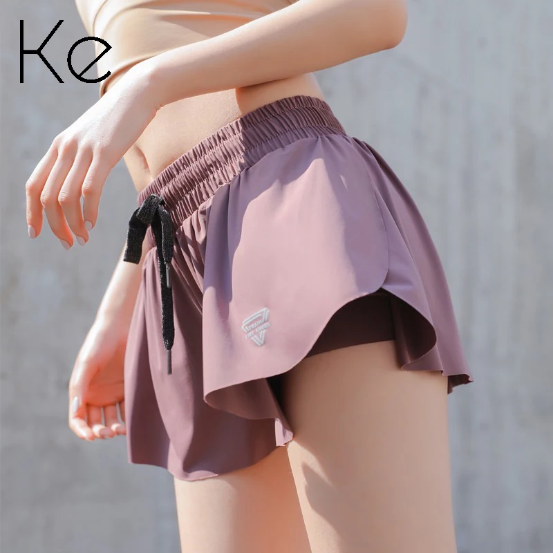 

KE745 Sports shorts, women's loose outer wear anti-glare breathable slimming yoga gym, lightweight, running, hot pants, summer