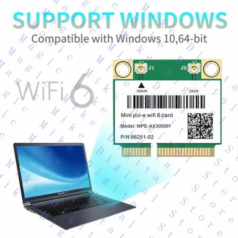 H  Wifi 6 Bluetooth 5.2 Mini PCI-E Card For AX200HMW Wireless Adapter For Win 10 11 - view 4