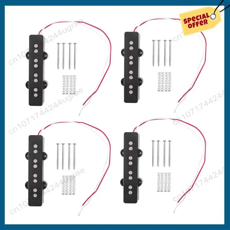 

-A15I 4X Pro Electric Bass Open Type Noiseless Bridge Pickup For 4 String Jazz Bass Jb Style,Black 95X18.3Mm