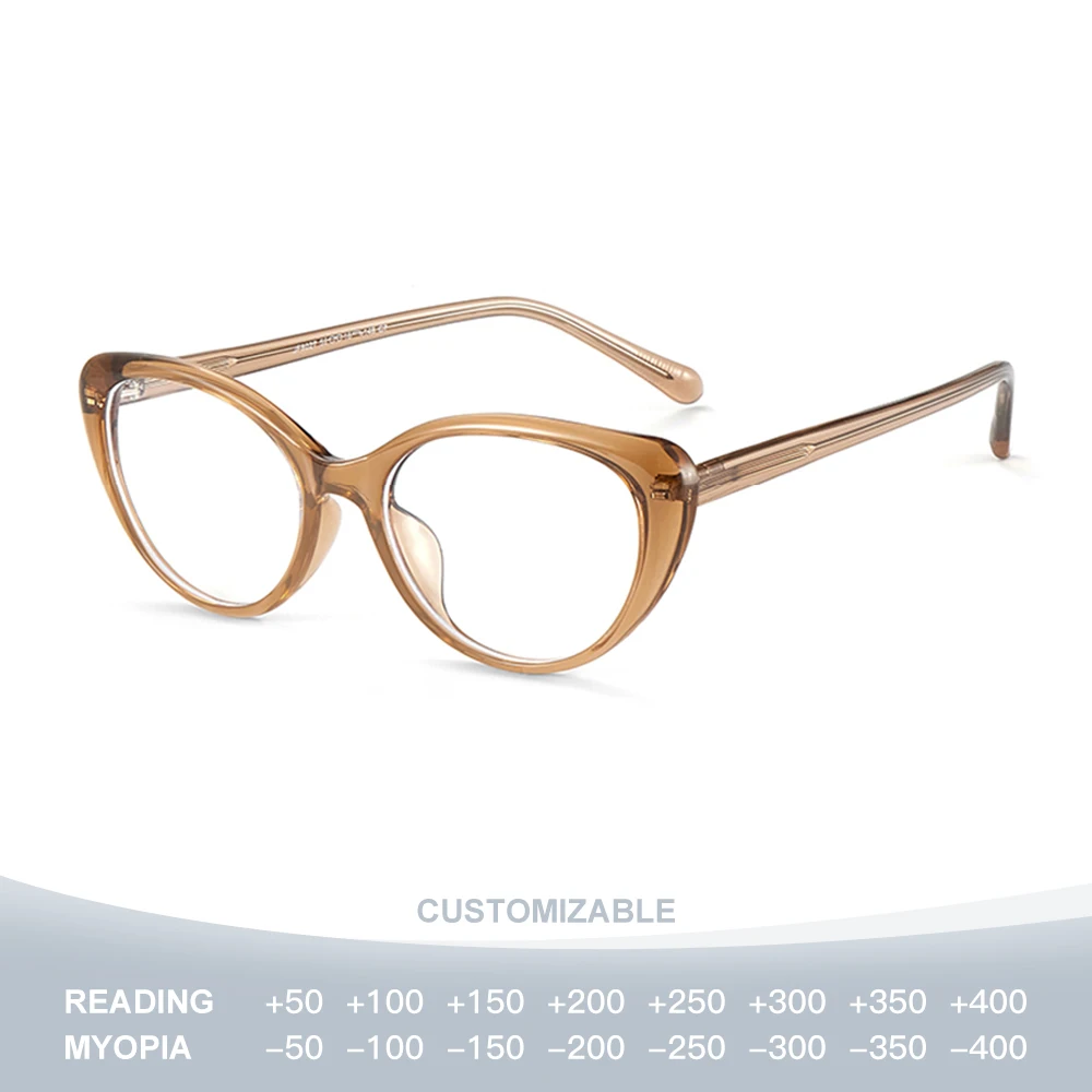 

Trendy Cat Eye Blue Light Blocking Glasses High-End UV Protection Myopia-Compatible Street Photography Glasses