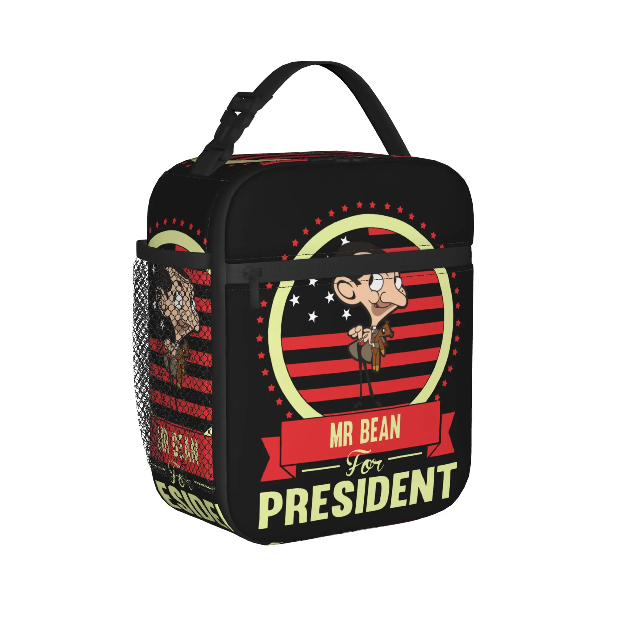 Mr Bean&Teddy Bear Insulated Lunch Bag Thermal Bag Reusable,Lunch Container Comedy Master Leakproof Tote Lunch Box Travel