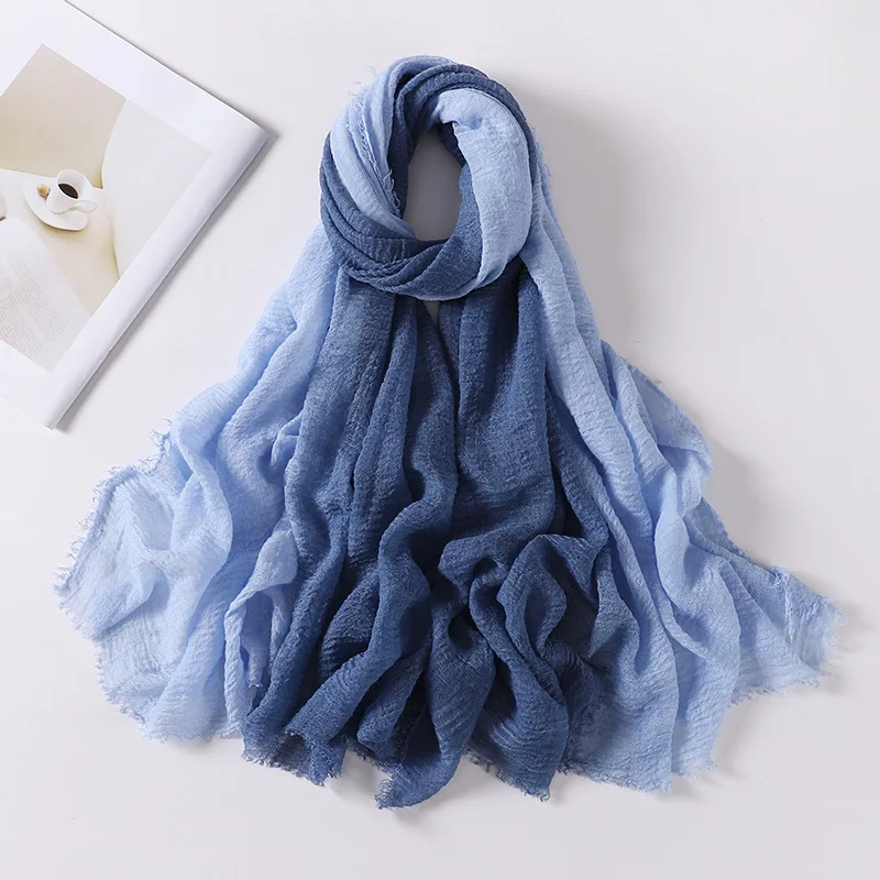 Nuovo cotone e lino Hijab sfumatura di colore Sciarpa di cotone e lino Musulmano Ladies Fashion Wrap Foulard Foulard En Mousseline Sciarpa