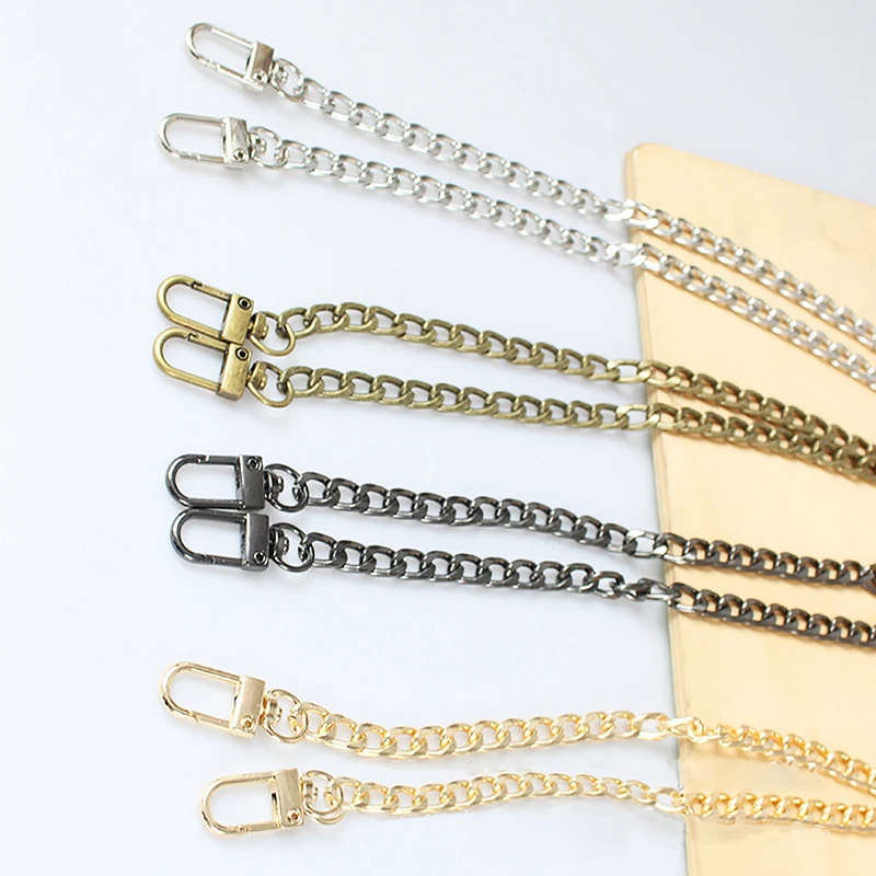 Chains Bag Strap Accessories 20cm Extension Chain Bag Metal Chain Solid Color DIY Chain Durable Gold Silver Black Belts