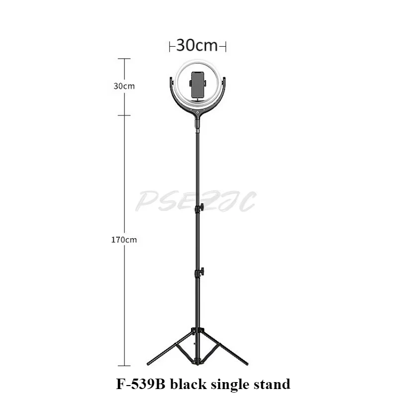 Juego de soporte de suelo LED con luz de relleno 539B, luz de belleza de 12 pulgadas, atenuación sensible al tacto, tres temperaturas de Color