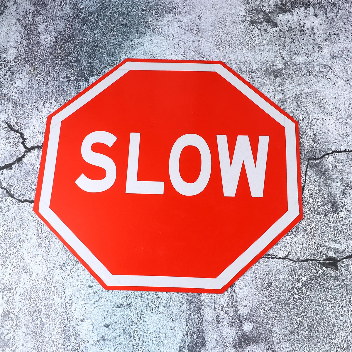 1 قطعة إشارة المرور البطيئة لوحة الألومنيوم قسط دائم الجدار الديكور داخلي في الهواء الطلق استخدام الأحمر المثمن علامة الشارع السلامة #6