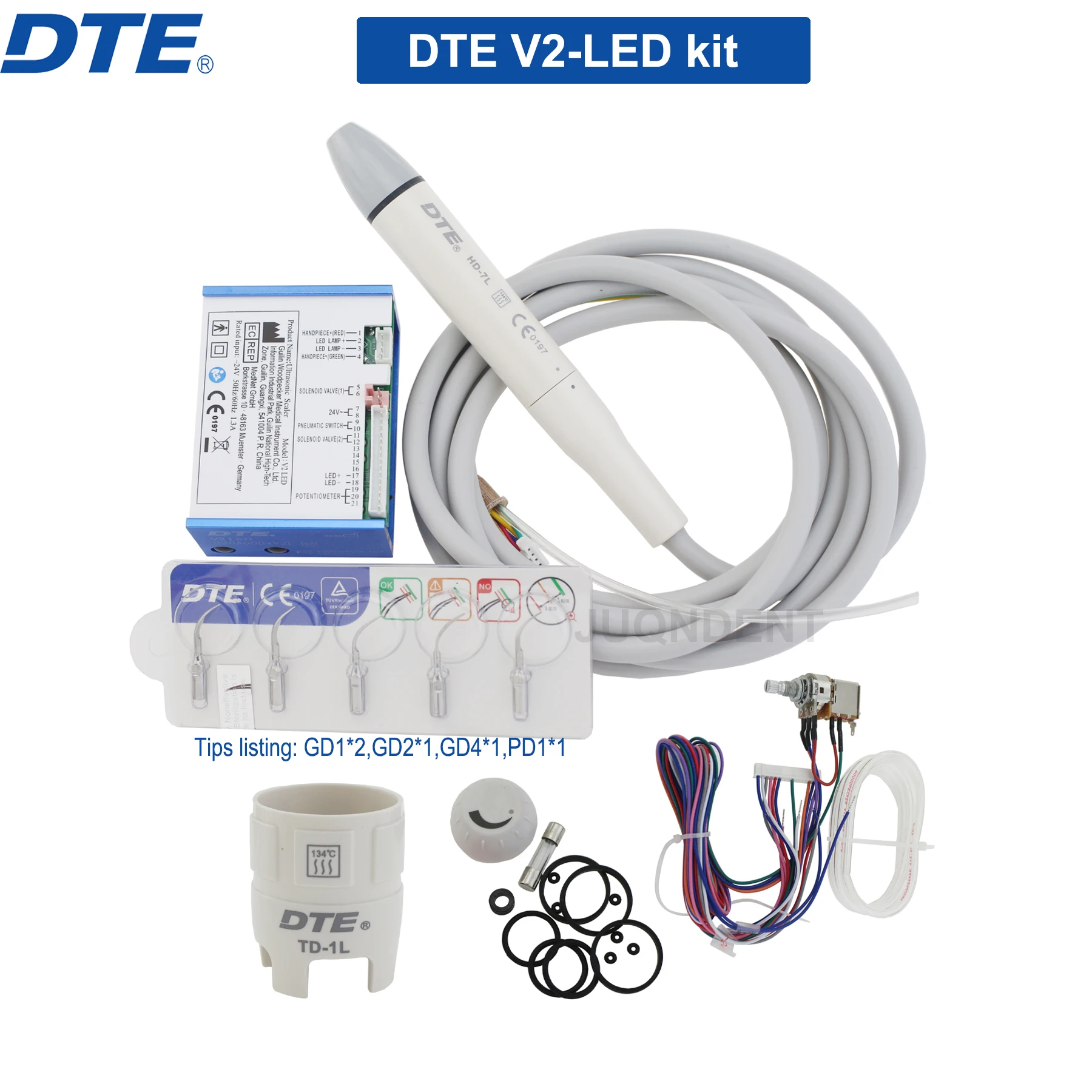 Woodpecker DTE Dental Ultrasonic Scaler Build-In UDS N2/N3/V2/V3-LED Piezo Scaler Used For Tooth Cleaning Dentistry Products