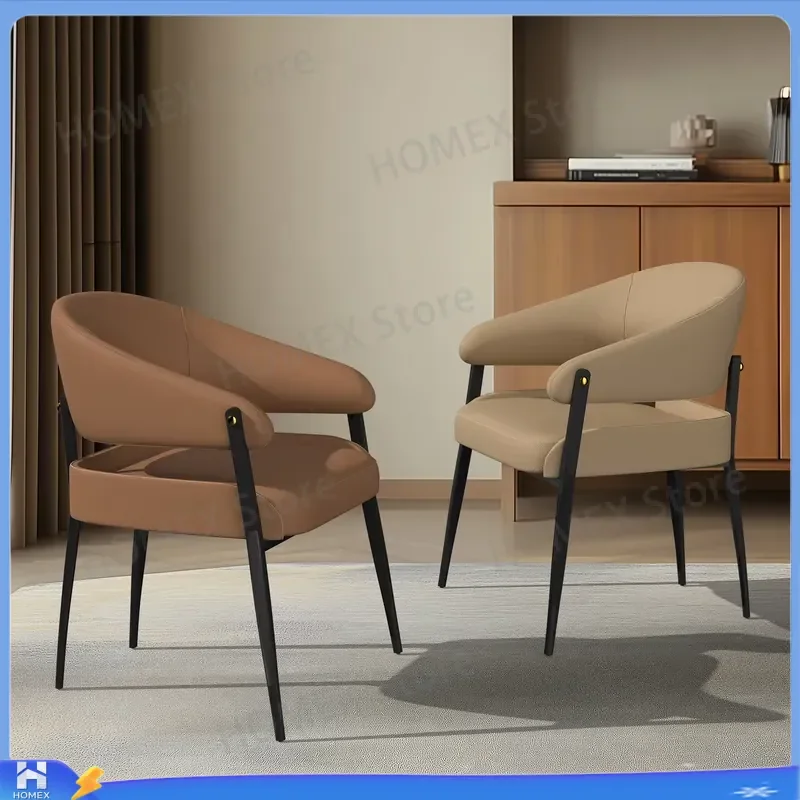 Set of 2 Luxury Dining Chairs Microfiber Leather Upholstered Seat Kitchen Chair for Restaurant Hotel Office Home Furniture