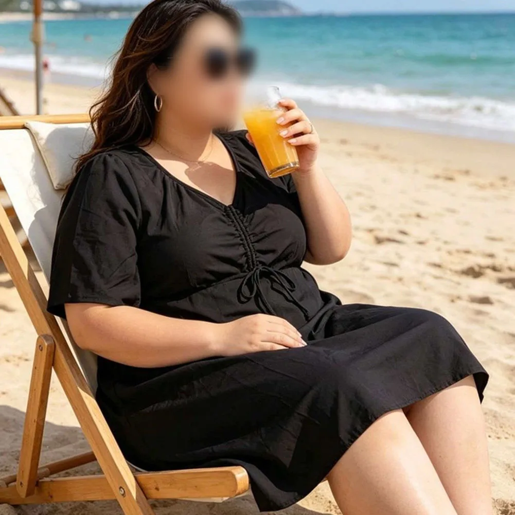 Plus Size Modest Swimsuit Women Short Sleeve Tummy Control Bathing Suit Conservative Swimsuit For Beach Pool & Hot Spring
