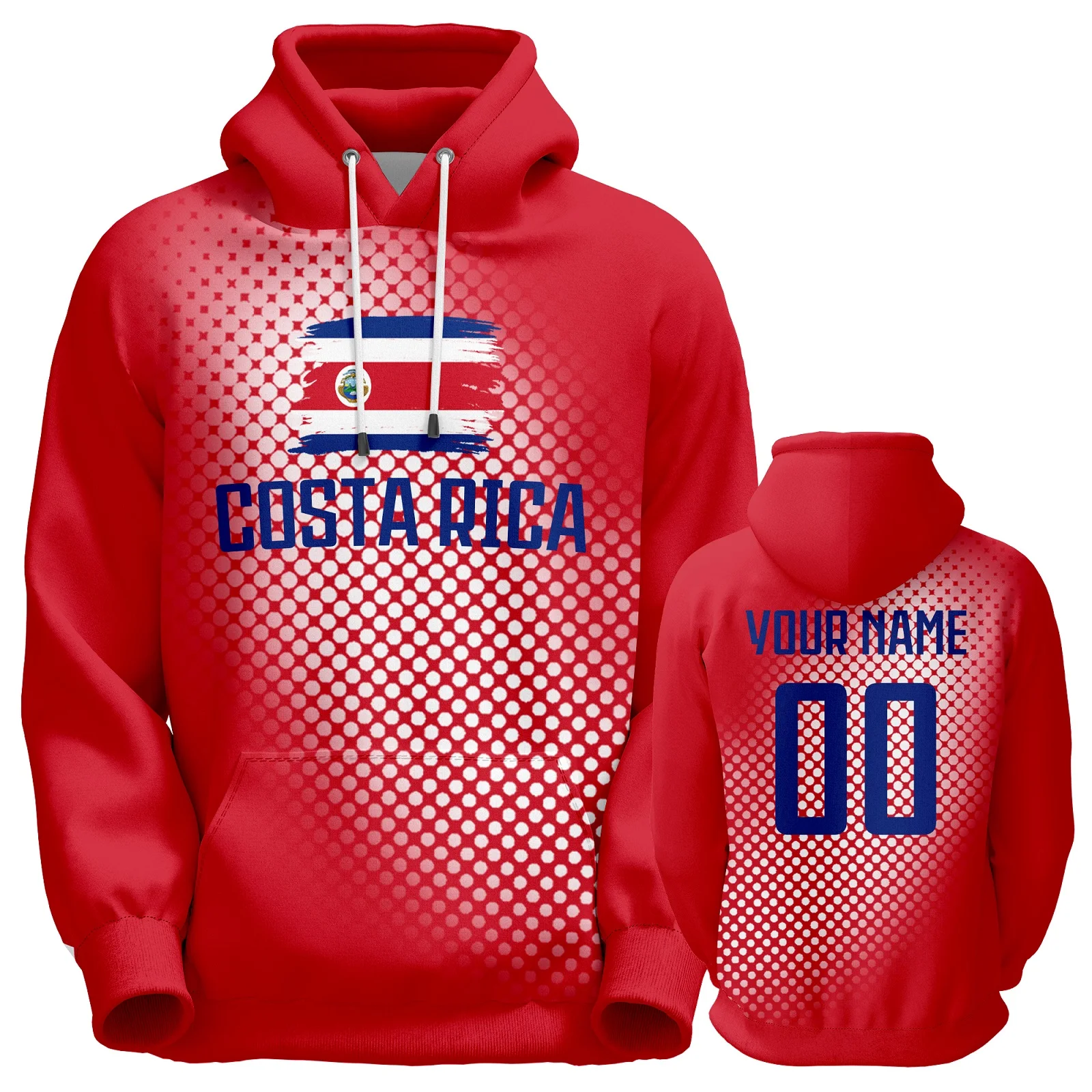 Personalizado costa rica futebol hoodie agasalho das mulheres dos homens juventude equipe de futebol pulôver impresso nome número bandeira nacional moletom