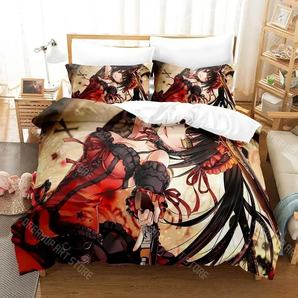 3D Print Date A Live Tokisaki Kurumi Bedding Set for Boys Girls Duvet Cover Pillowcase Twin Queen King Full Single Double Sizes